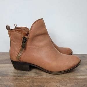 Lucky Brand Basonta Double Zip Leather Ankle Boots